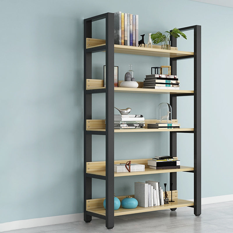 Modern Etagere Mental Bookcase Open Back Bookshelf for Balcony and Living Room