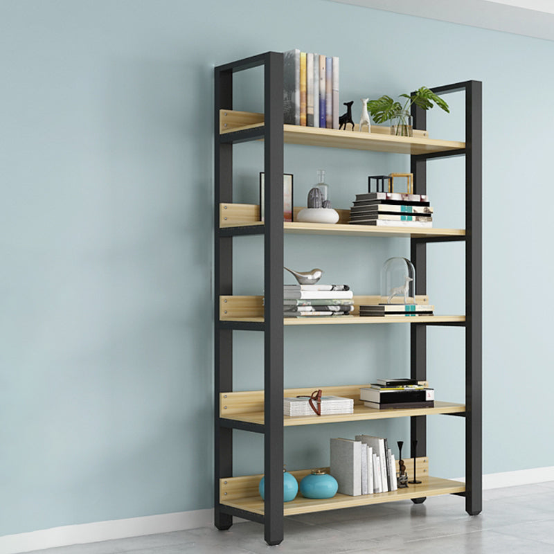 Modern Etagere Mental Bookcase Open Back Bookshelf for Balcony and Living Room