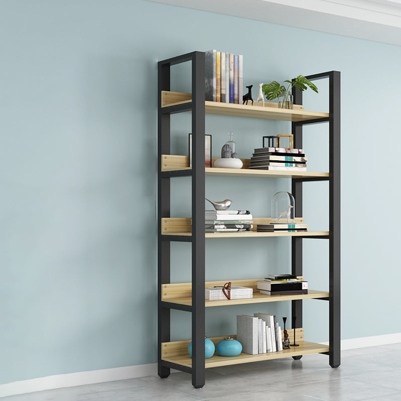 Modern Etagere Mental Bookcase Open Back Bookshelf for Balcony and Living Room