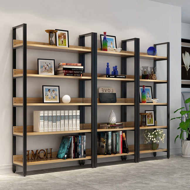 Modern Etagere Mental Bookcase Open Back Bookshelf for Balcony and Living Room