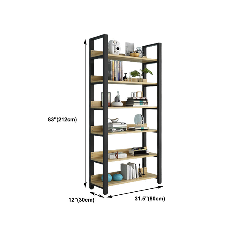 Modern Etagere Mental Bookcase Open Back Bookshelf for Balcony and Living Room