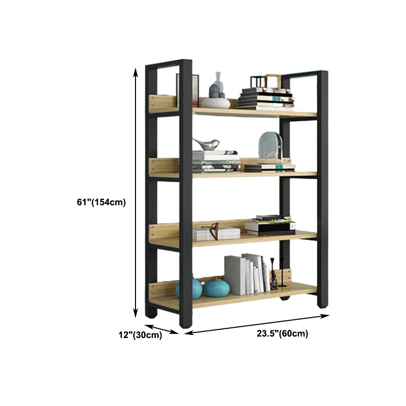 Modern Etagere Mental Bookcase Open Back Bookshelf for Balcony and Living Room
