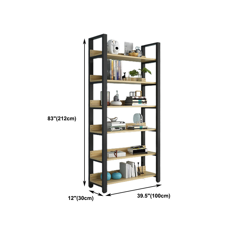 Modern Etagere Mental Bookcase Open Back Bookshelf for Balcony and Living Room