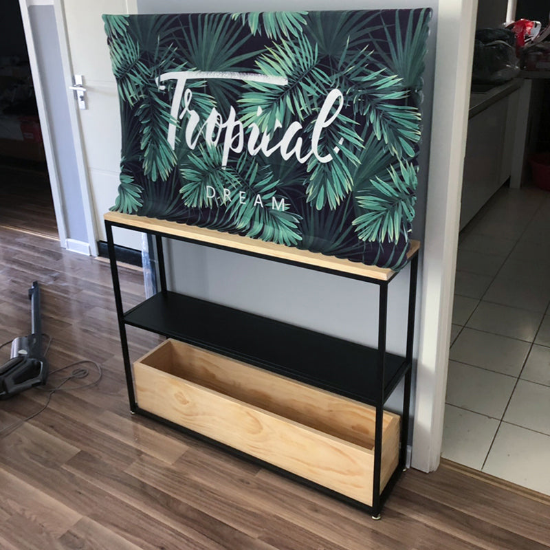 7.87 inch Wide Contemporary Console Table Metal Console Table with Shelf