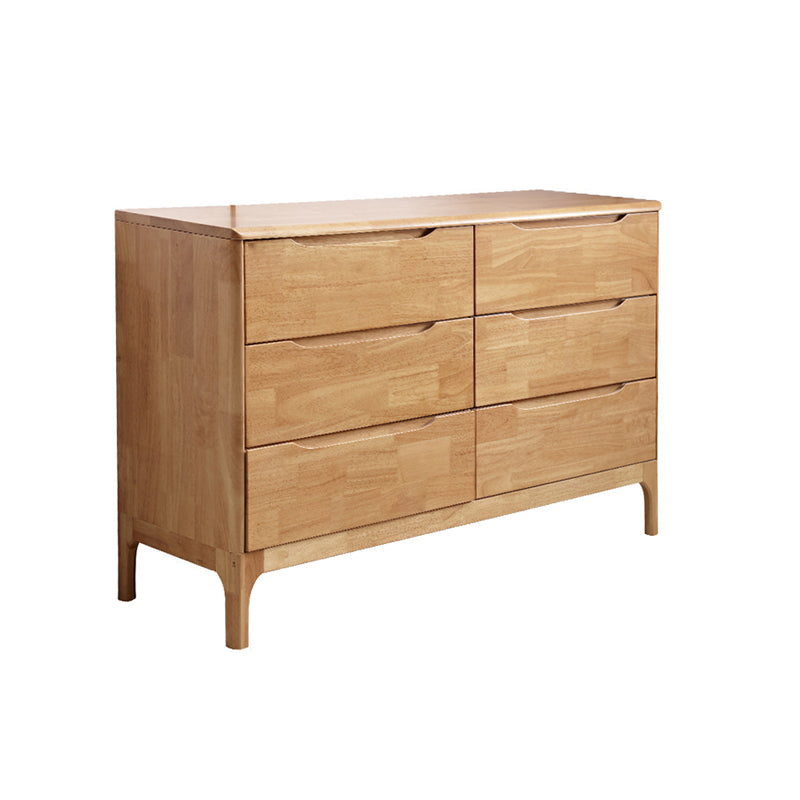 Rubber Wood Storage Chest Dresser Modern Storage Chest with Drawers