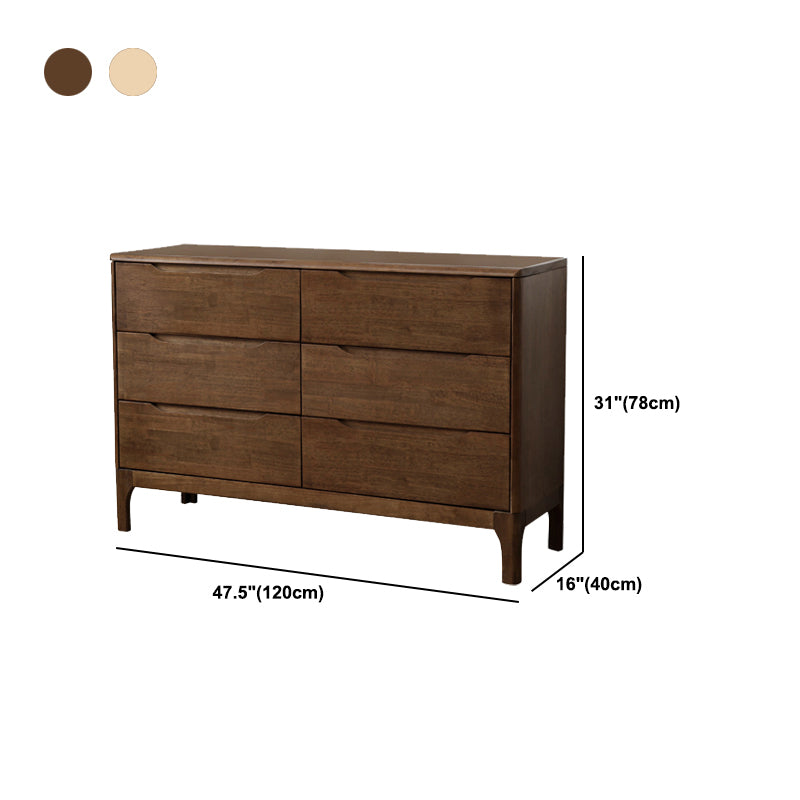 Rubber Wood Storage Chest Dresser Modern Storage Chest with Drawers