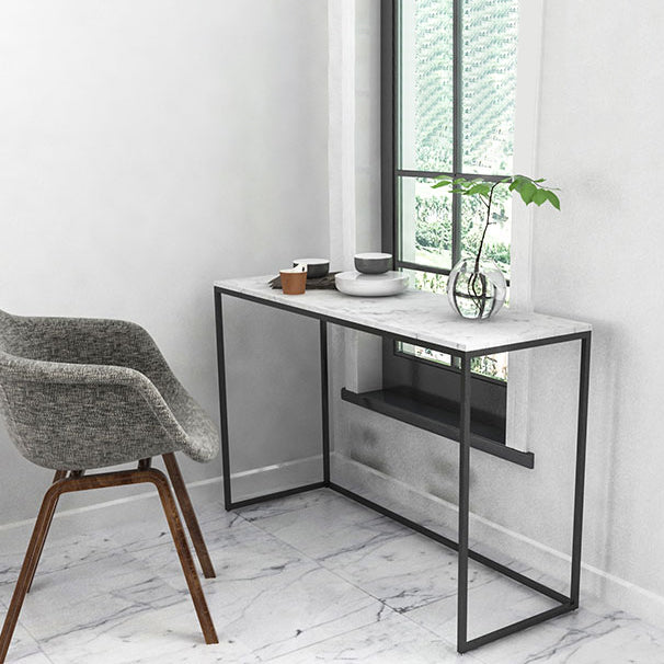 Glam Marble Iron Rectangle Sofa Table Stain Resistant Frame Console Table