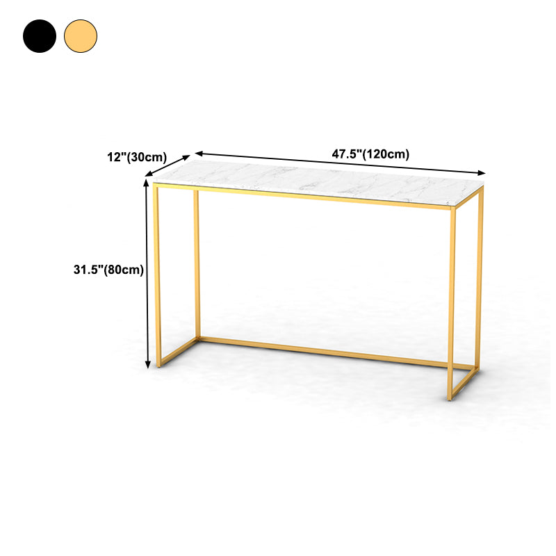 Glam Marble Iron Rectangle Sofa Table Stain Resistant Frame Console Table