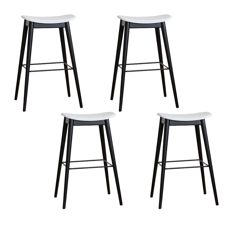 Modern Wood Legs Counter Chair Indoor Footrest Saddle Seat Counter Bar Stool