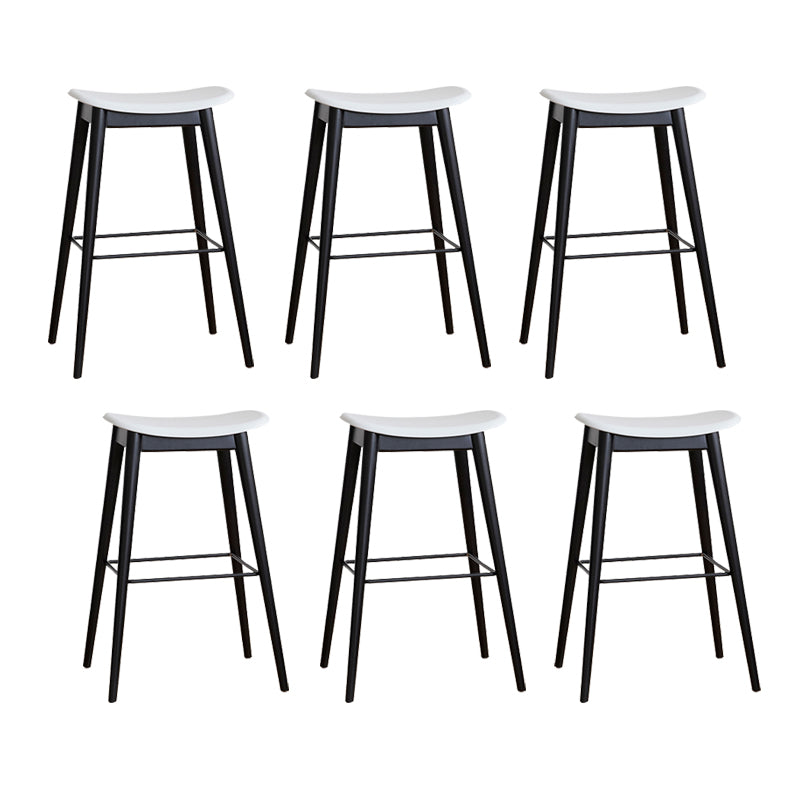 Modern Wood Legs Counter Chair Indoor Footrest Saddle Seat Counter Bar Stool