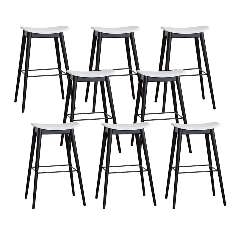 Modern Wood Legs Counter Chair Indoor Footrest Saddle Seat Counter Bar Stool