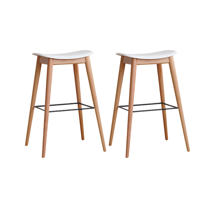 Modern Wood Legs Counter Chair Indoor Footrest Saddle Seat Counter Bar Stool