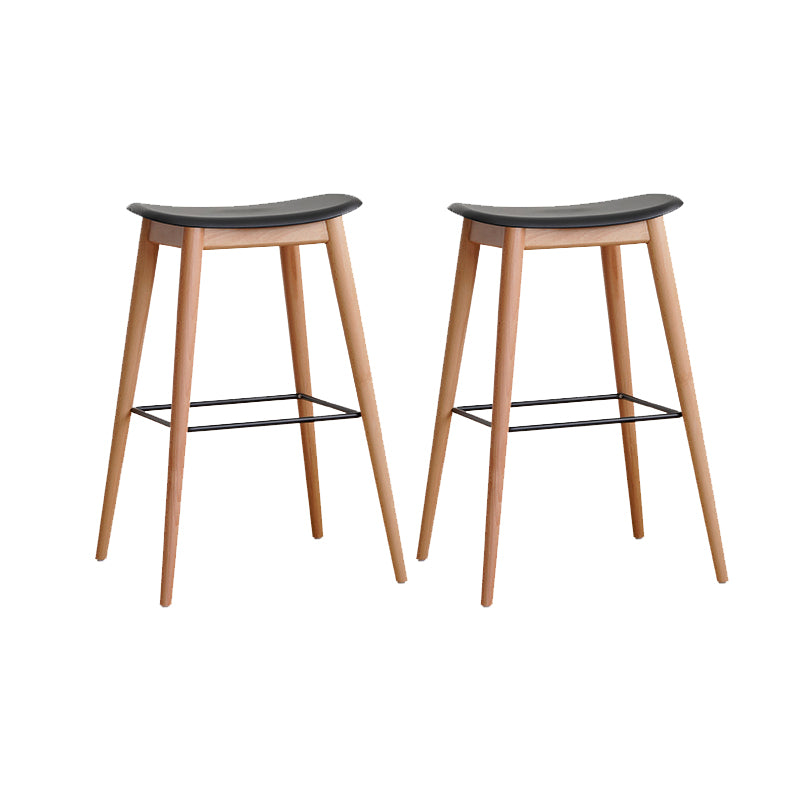 Modern Wood Legs Counter Chair Indoor Footrest Saddle Seat Counter Bar Stool