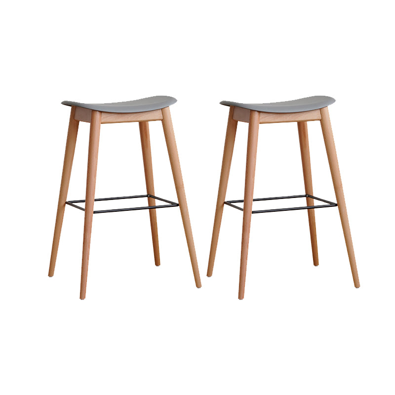 Modern Wood Legs Counter Chair Indoor Footrest Saddle Seat Counter Bar Stool
