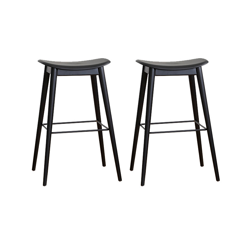 Modern Wood Legs Counter Chair Indoor Footrest Saddle Seat Counter Bar Stool