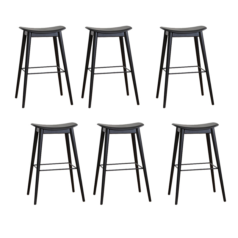 Modern Wood Legs Counter Chair Indoor Footrest Saddle Seat Counter Bar Stool