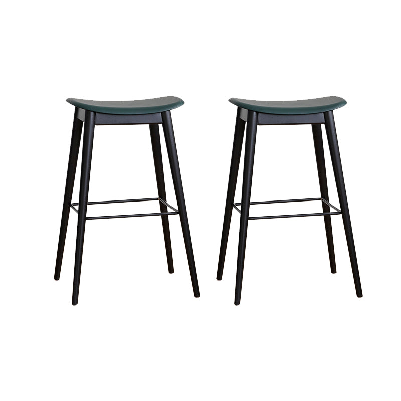 Modern Wood Legs Counter Chair Indoor Footrest Saddle Seat Counter Bar Stool