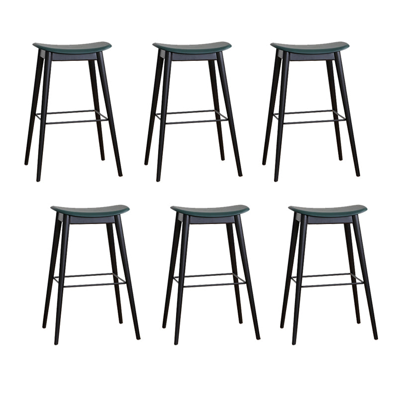 Modern Wood Legs Counter Chair Indoor Footrest Saddle Seat Counter Bar Stool
