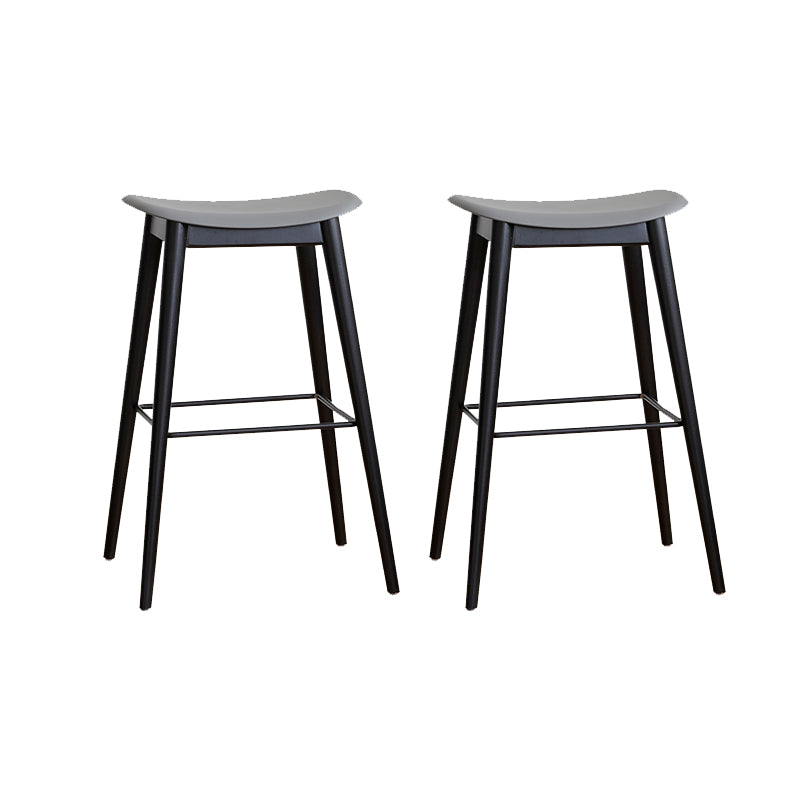 Modern Wood Legs Counter Chair Indoor Footrest Saddle Seat Counter Bar Stool