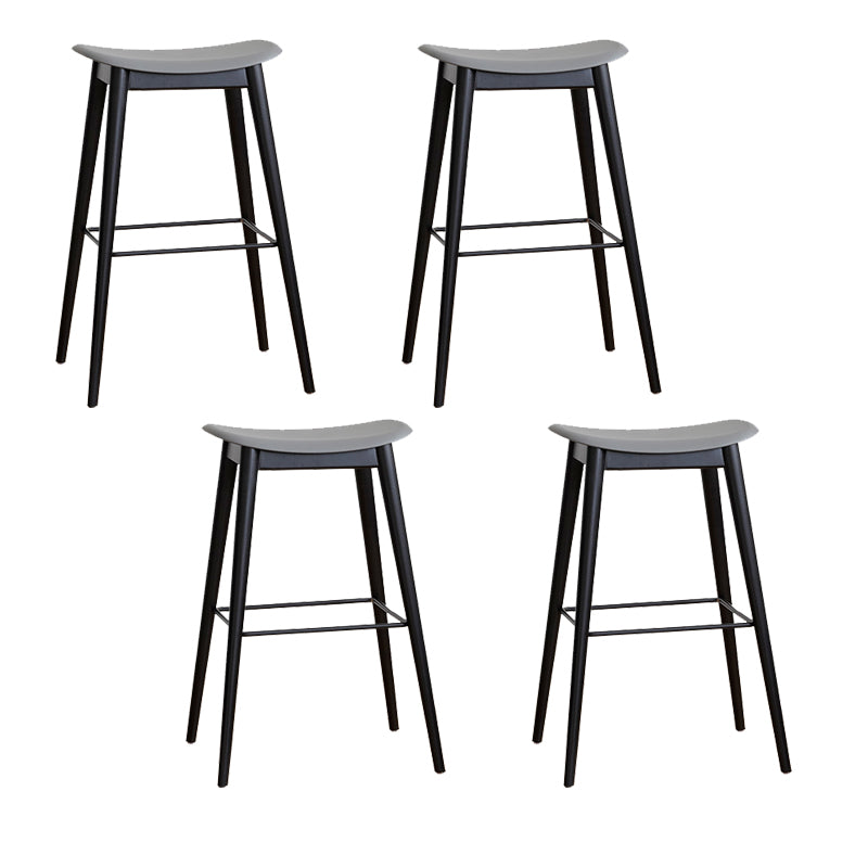 Modern Wood Legs Counter Chair Indoor Footrest Saddle Seat Counter Bar Stool