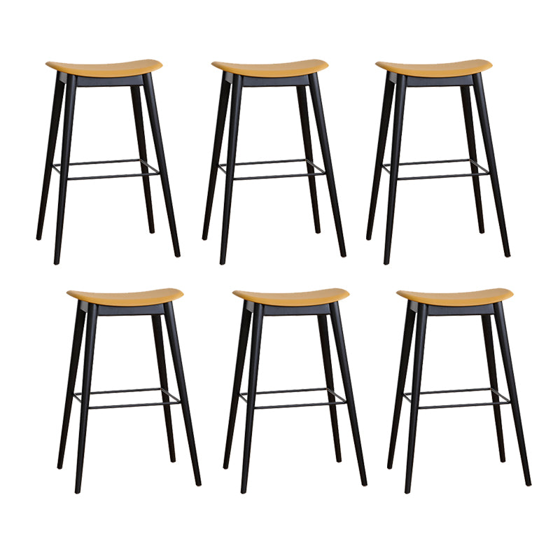 Modern Wood Legs Counter Chair Indoor Footrest Saddle Seat Counter Bar Stool