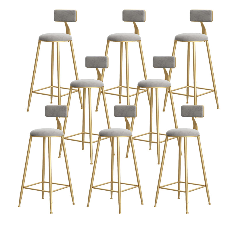 Low Back Indoor Counter Stools Glam Upholstered Footrest Counter Height Stool