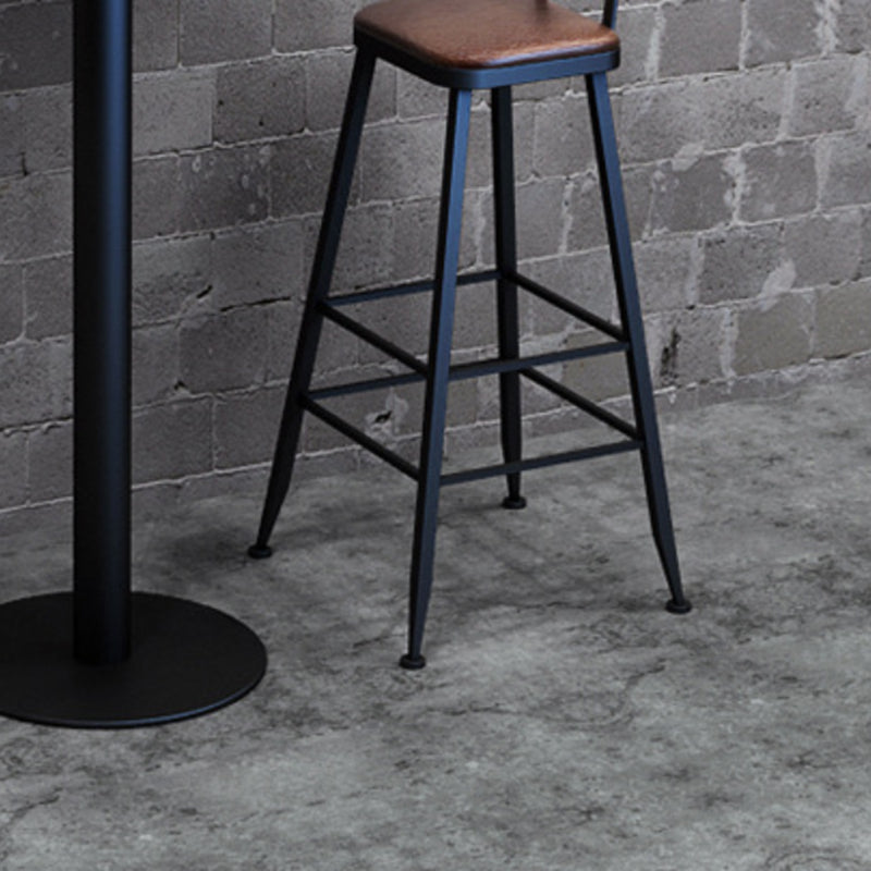 Industrial Leather Bar and Counter Stool Footrest Low Back Counter Stool for Bar