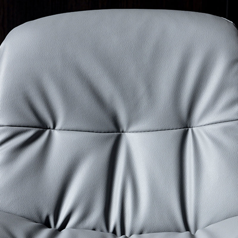 Modern Metal Barstool Faux Leather Footrest Stool Adjustable in Matte Finish