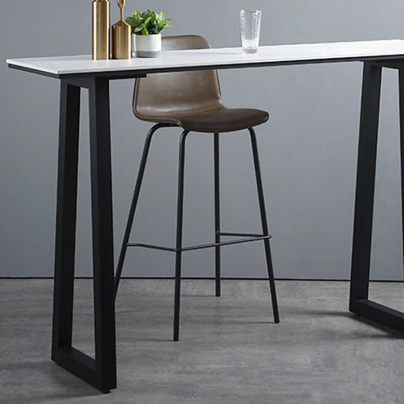 Living Room Leather Counter Chair Bucket Industrial Footrest Counter Bar Stool