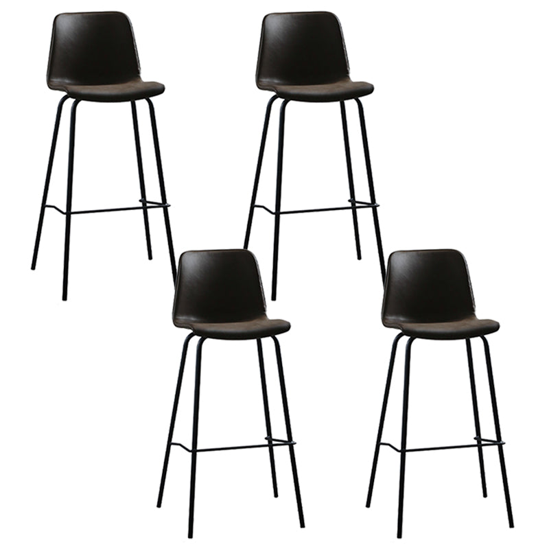 Living Room Leather Counter Chair Bucket Industrial Footrest Counter Bar Stool