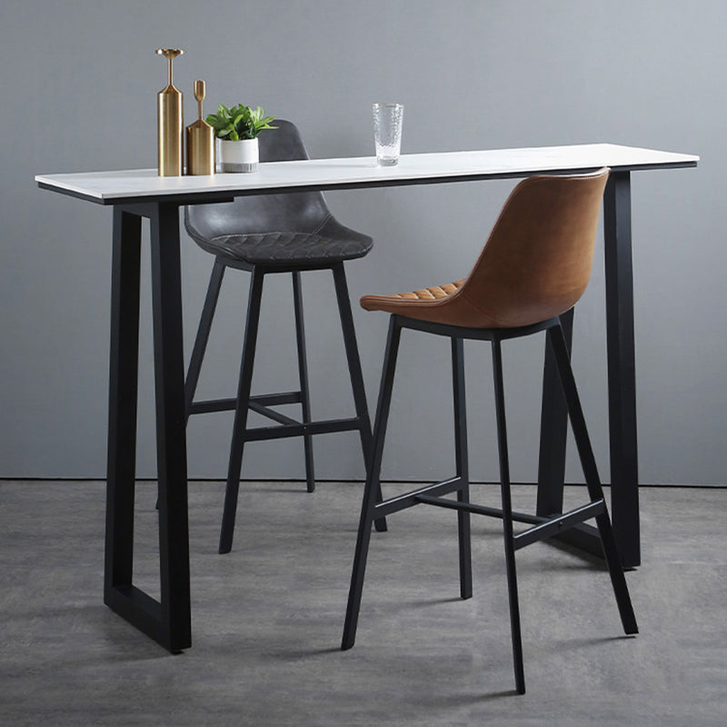 Living Room Leather Counter Chair Bucket Industrial Footrest Counter Bar Stool