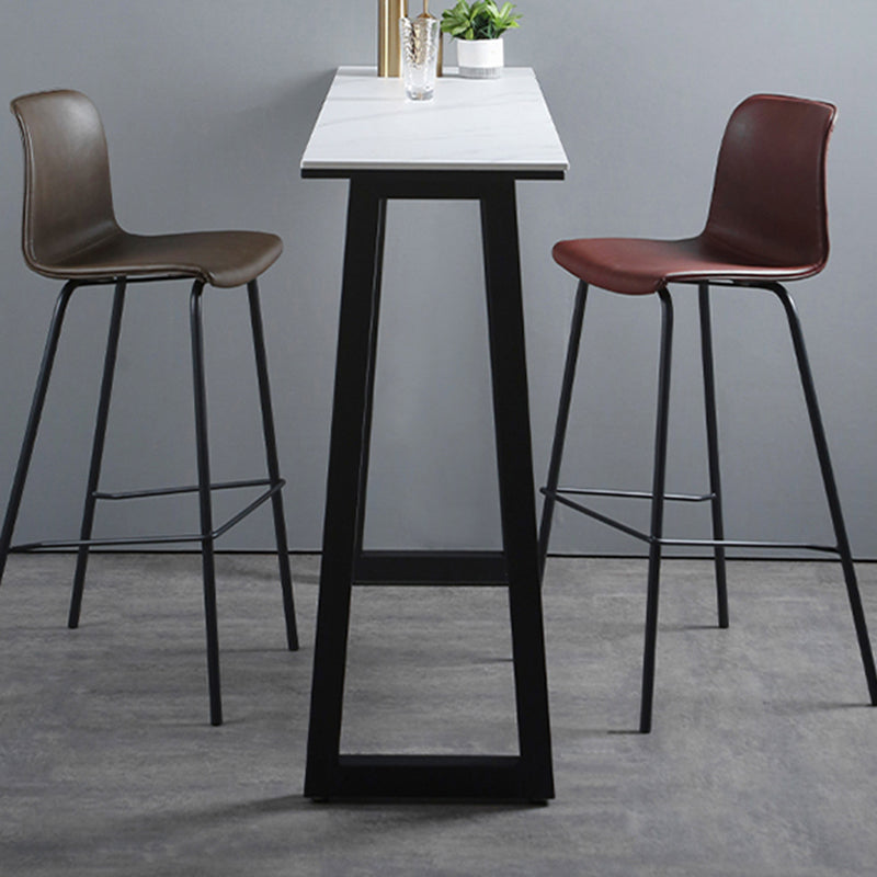 Living Room Leather Counter Chair Bucket Industrial Footrest Counter Bar Stool