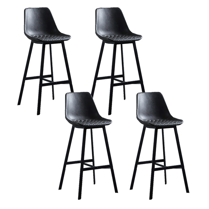 Living Room Leather Counter Chair Bucket Industrial Footrest Counter Bar Stool