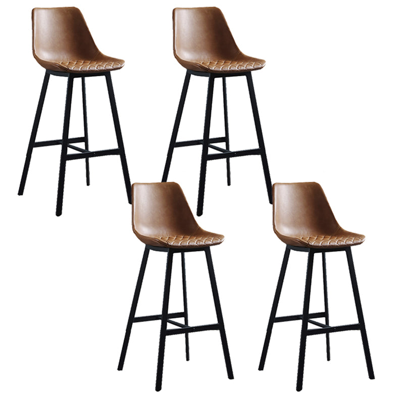 Living Room Leather Counter Chair Bucket Industrial Footrest Counter Bar Stool