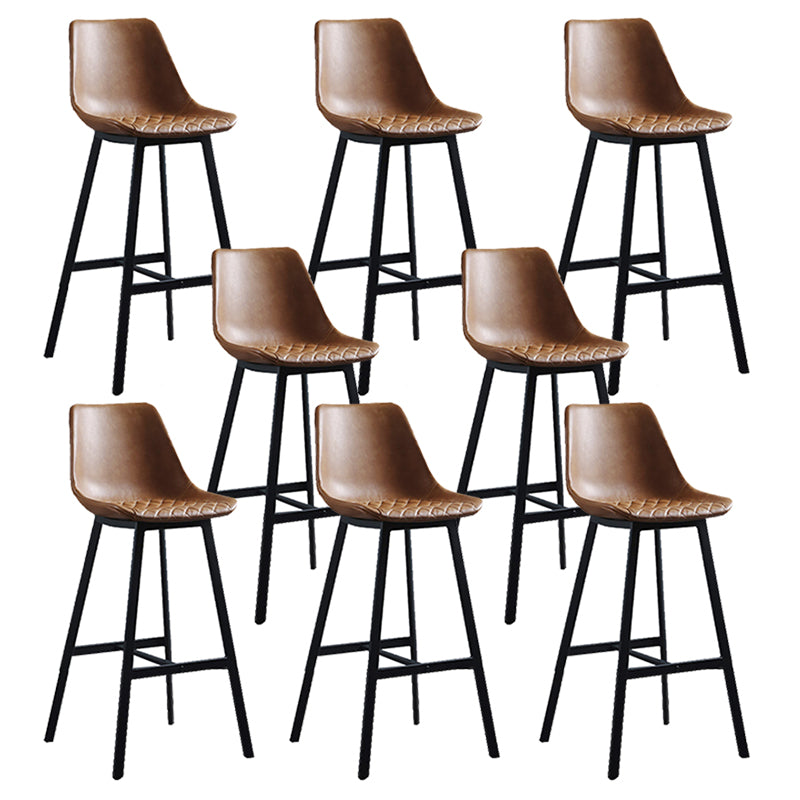 Living Room Leather Counter Chair Bucket Industrial Footrest Counter Bar Stool