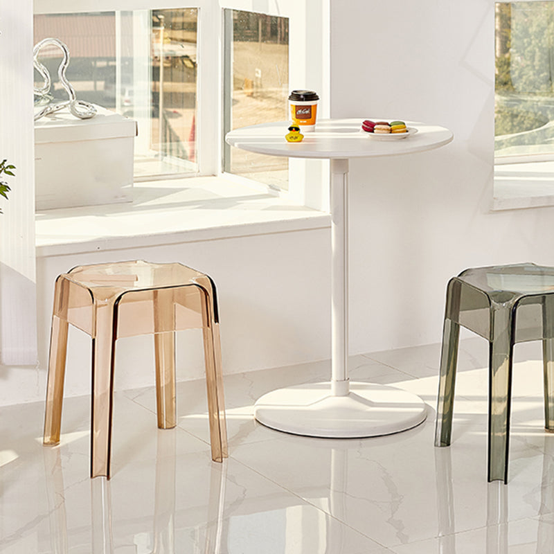 Modern Squared Counter Chair Plastic Backless Indoor Counter-height Stool