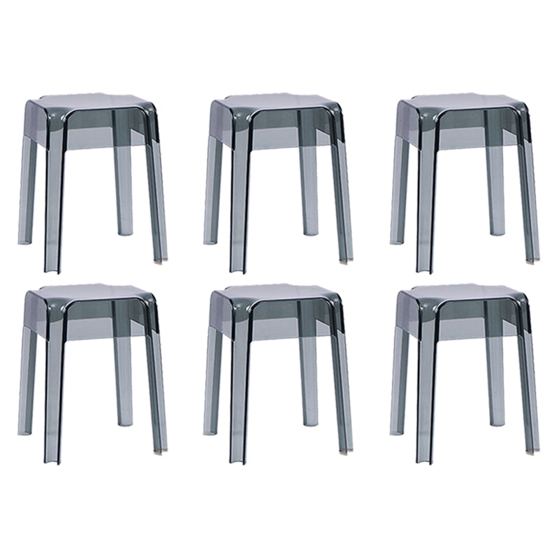 Modern Squared Counter Chair Plastic Backless Indoor Counter-height Stool