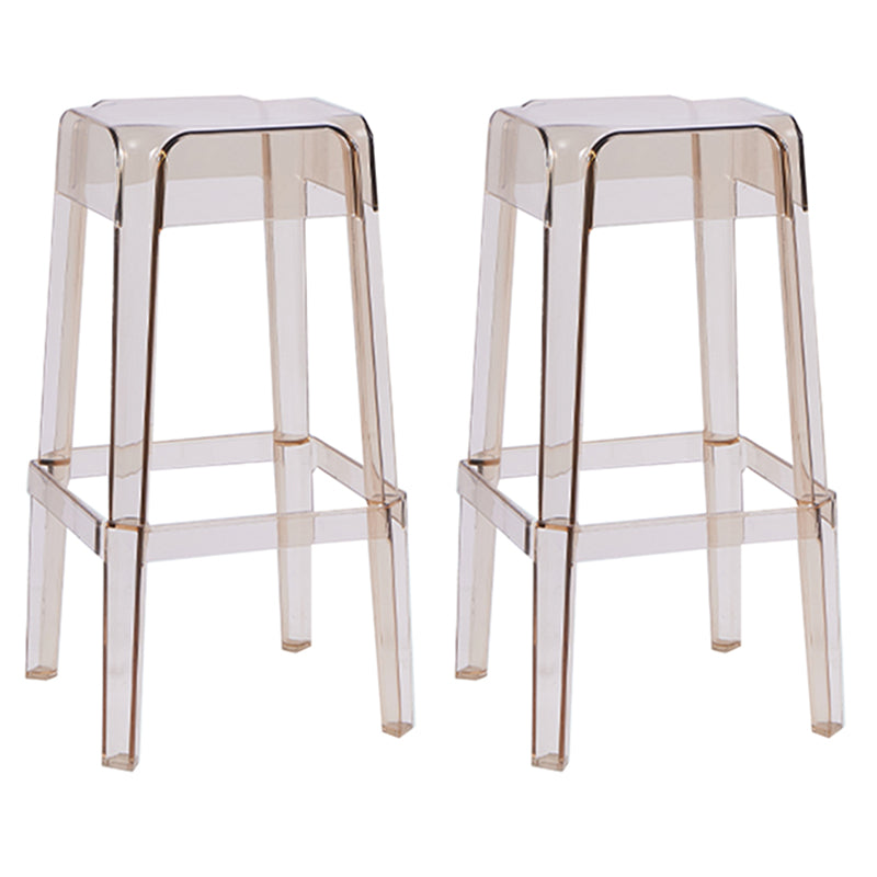Modern Squared Counter Chair Plastic Backless Indoor Counter-height Stool