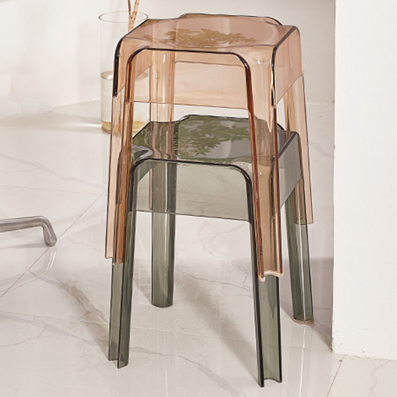 Modern Squared Counter Chair Plastic Backless Indoor Counter-height Stool