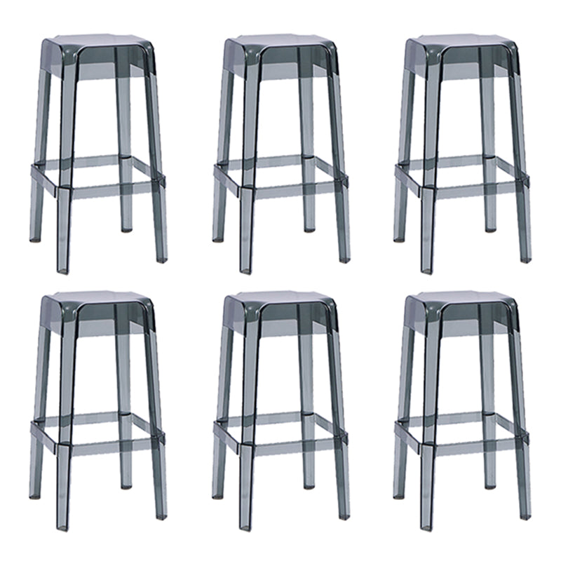 Modern Squared Counter Chair Plastic Backless Indoor Counter-height Stool