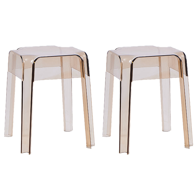 Modern Squared Counter Chair Plastic Backless Indoor Counter-height Stool