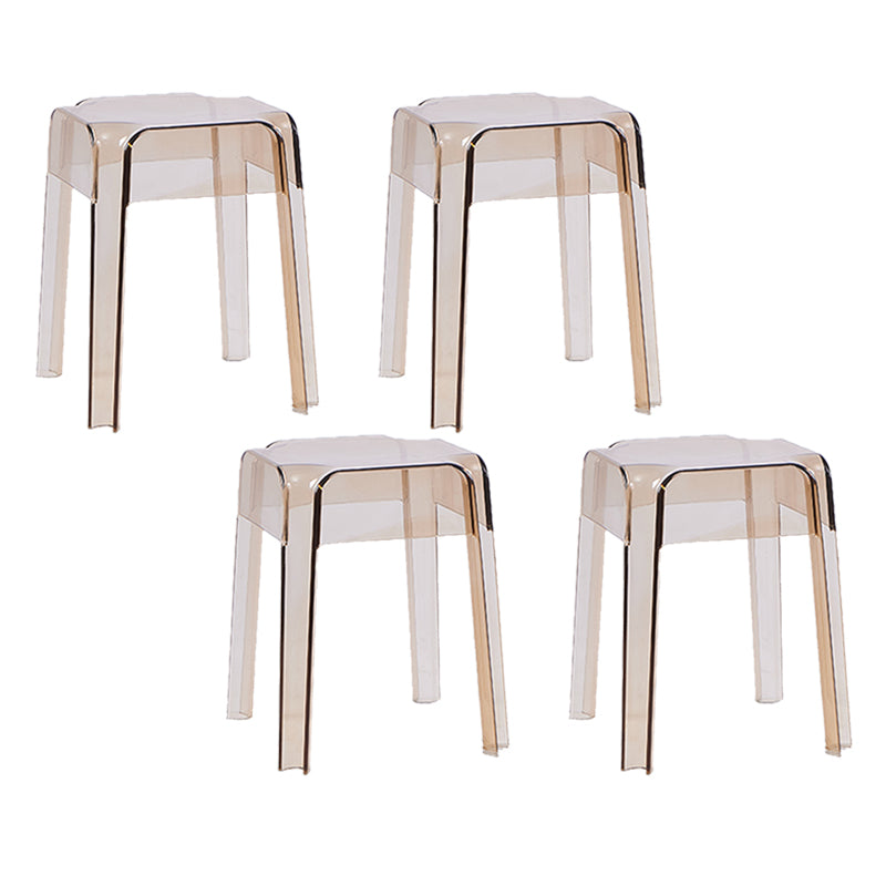 Modern Squared Counter Chair Plastic Backless Indoor Counter-height Stool