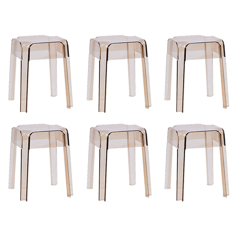 Modern Squared Counter Chair Plastic Backless Indoor Counter-height Stool