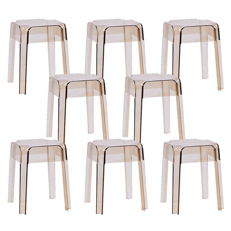 Modern Squared Counter Chair Plastic Backless Indoor Counter-height Stool