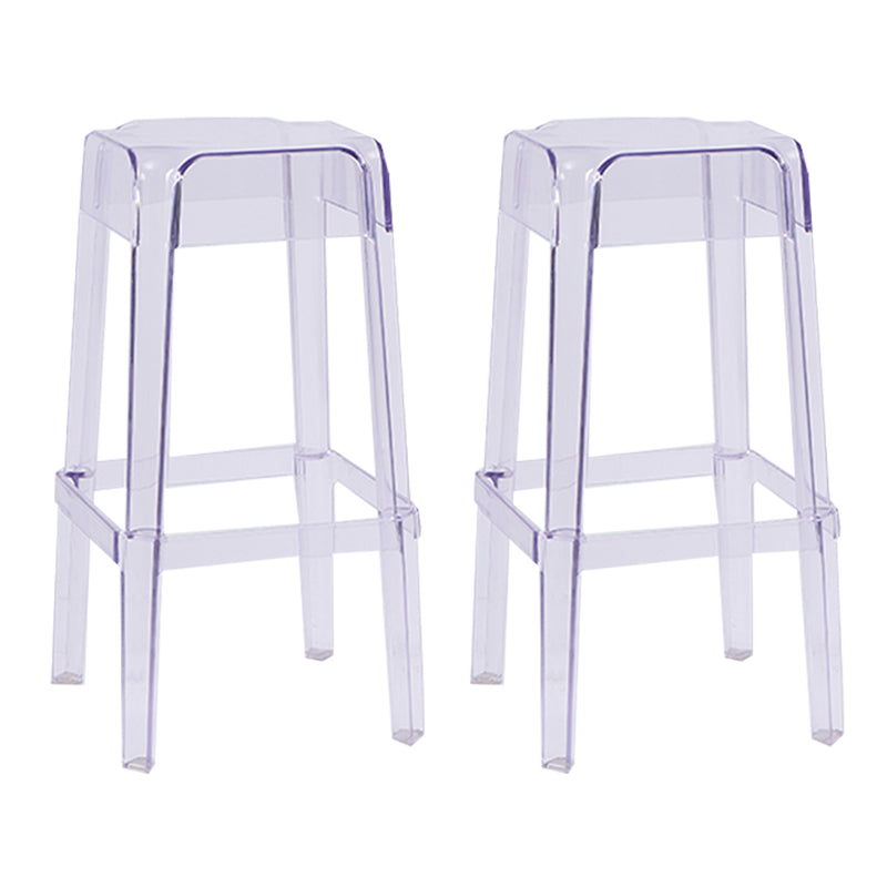 Modern Squared Counter Chair Plastic Backless Indoor Counter-height Stool