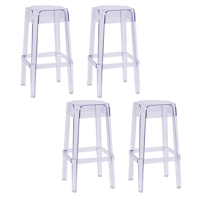 Modern Squared Counter Chair Plastic Backless Indoor Counter-height Stool