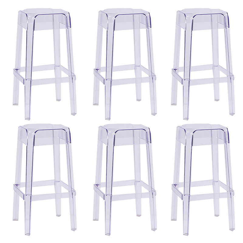 Modern Squared Counter Chair Plastic Backless Indoor Counter-height Stool