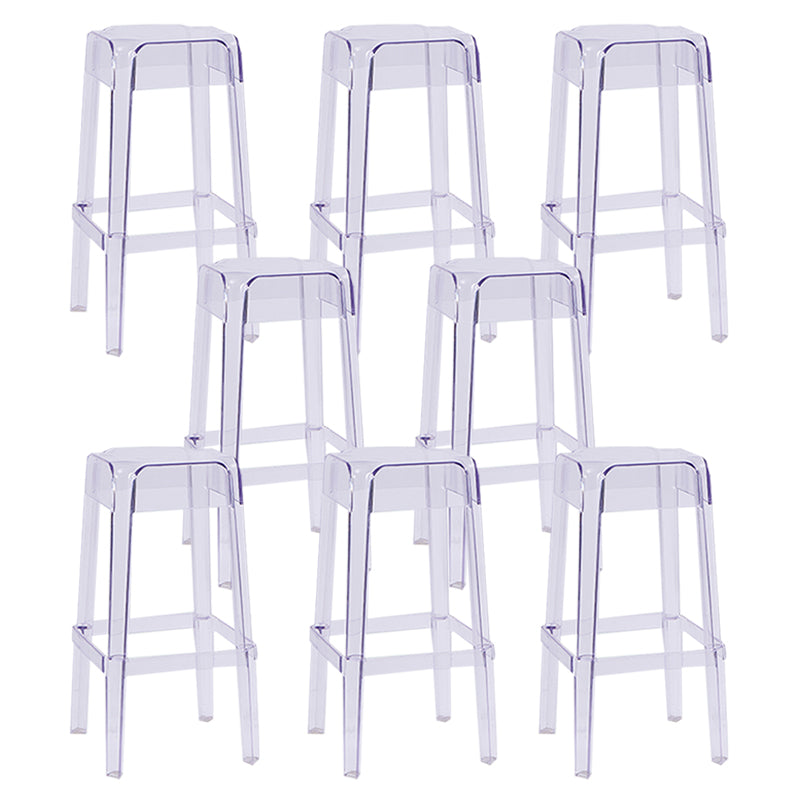 Modern Squared Counter Chair Plastic Backless Indoor Counter-height Stool