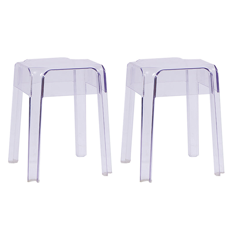 Modern Squared Counter Chair Plastic Backless Indoor Counter-height Stool