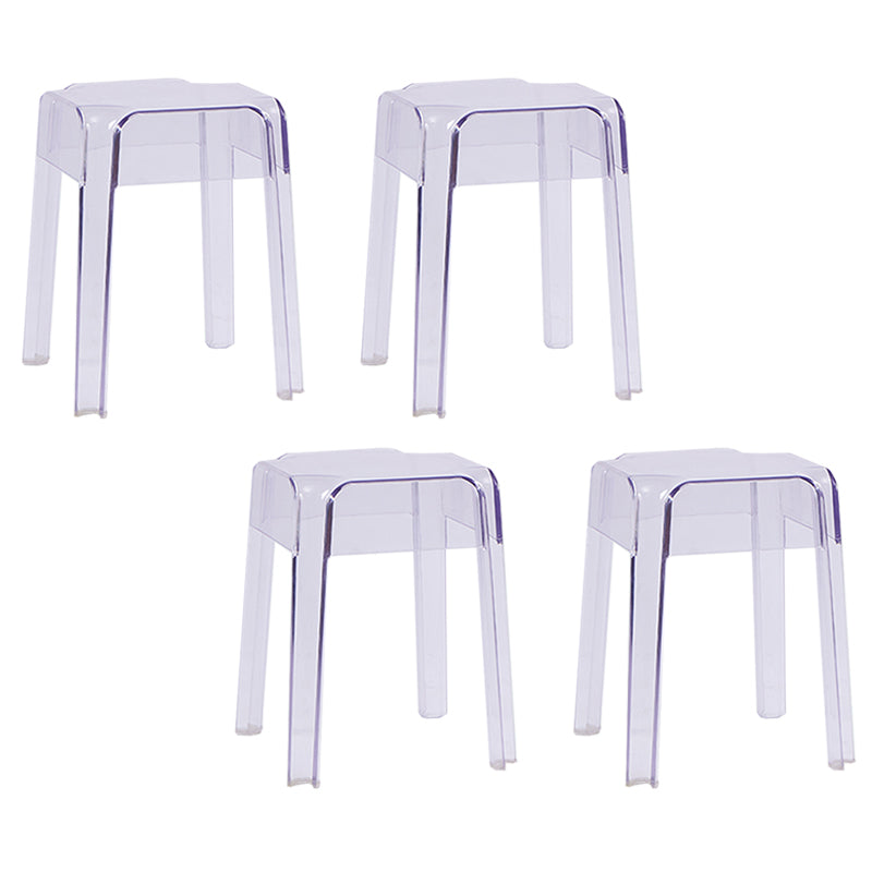 Modern Squared Counter Chair Plastic Backless Indoor Counter-height Stool